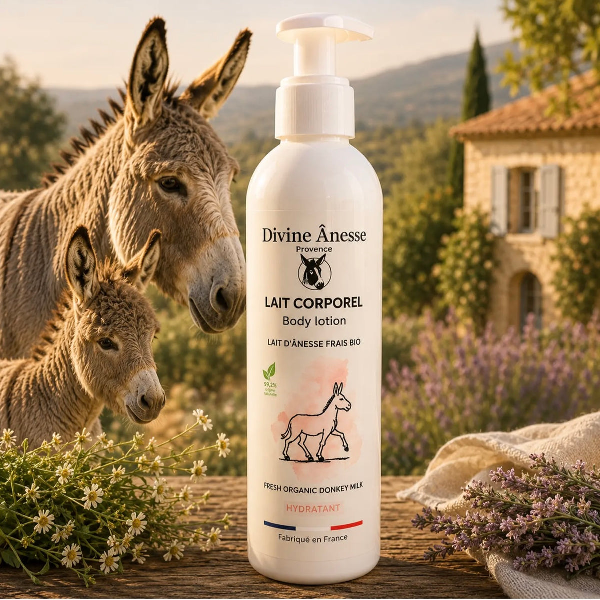 Lait corporel au Lait d'Ânesse Frais BIO