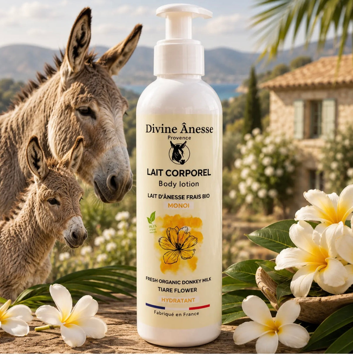 Lait Corporel au Lait d'Ânesse BIO & Monoï