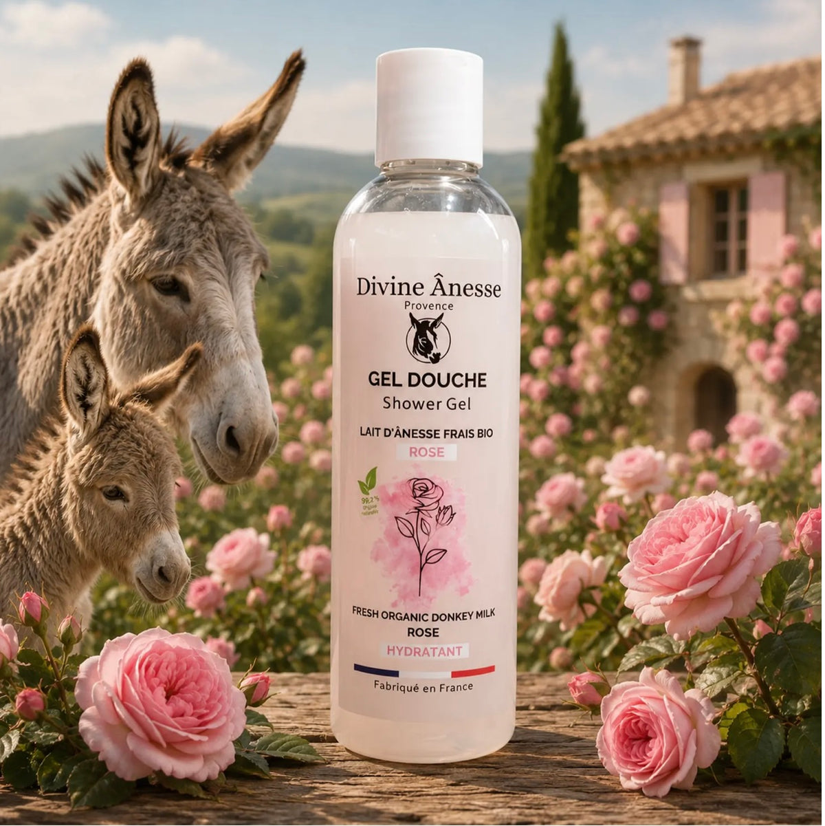 Gel douche Lait d'Ânesse BIO & Rose
