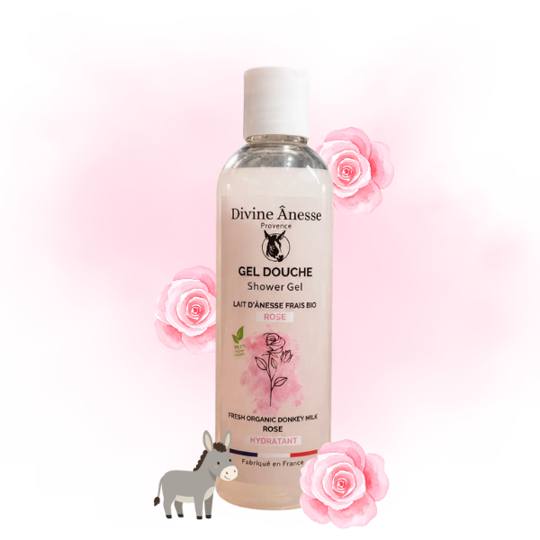 Gel douche Lait d'Ânesse BIO & Rose